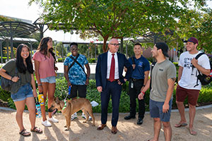 Peter with a student. 