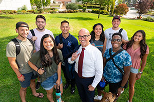 Peter before the Mt. SAC sign. 